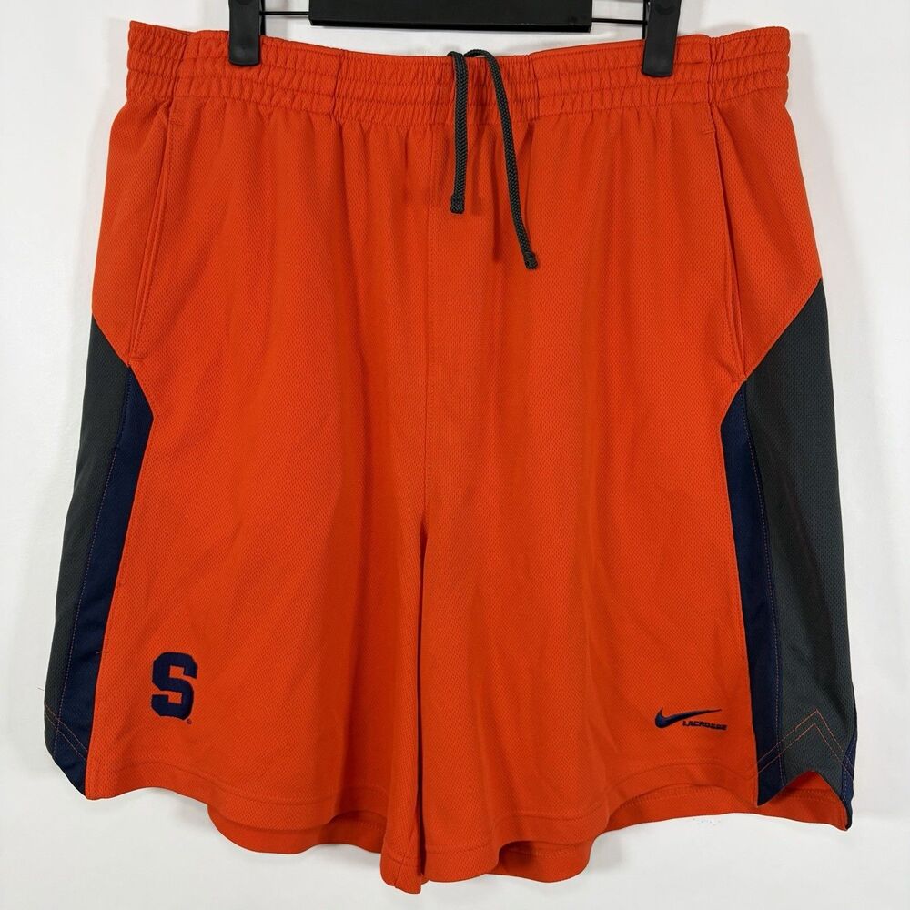 Syracuse Orange Nike Lacrosse Athletic Shorts Mens Large 34x9 Pockets Drawstring